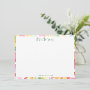 Rainbow Dots Personalised Stationery Kids Name Thank You Card