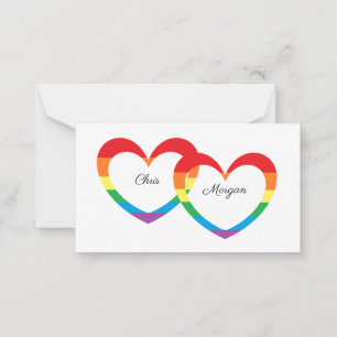 "Rainbow Double Hearts" Card