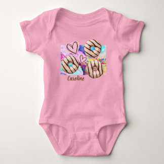 Rainbow Doughnut Baby Girl One-Piece Bodysuit