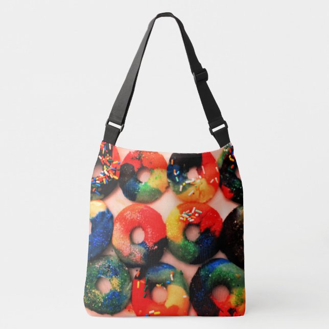Rainbow Doughnuts Crossbody Bag (Front)