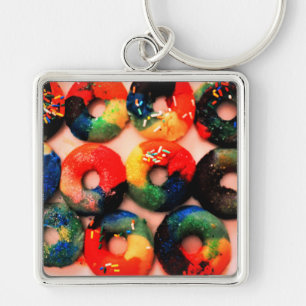 Rainbow Doughnuts Key Ring