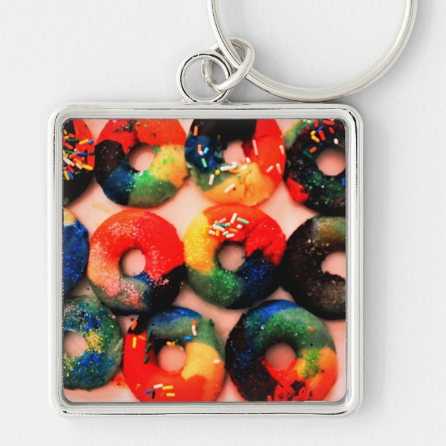 Rainbow Doughnuts Key Ring (Front)