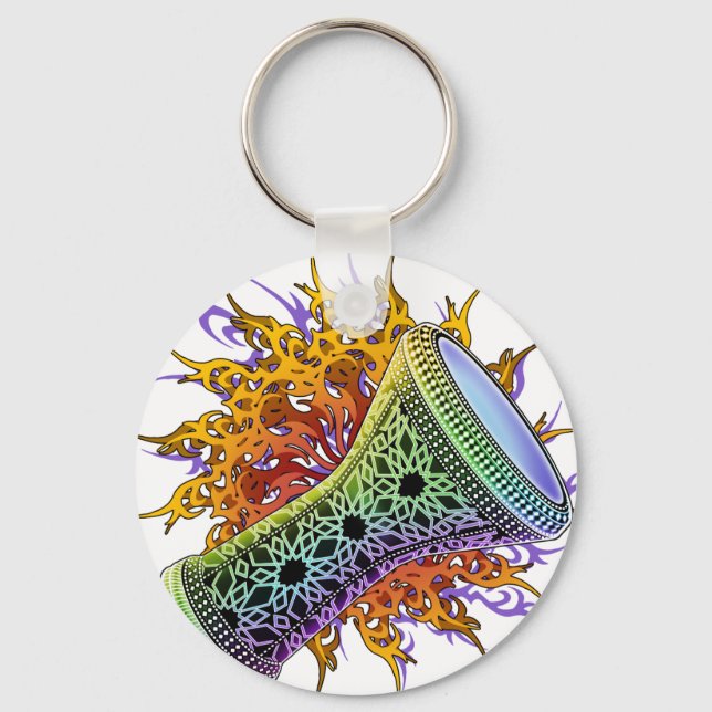 Rainbow Doumbek Key Ring (Front)