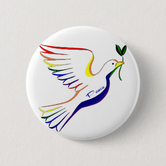 Rainbow Dove 6 Cm Round Badge