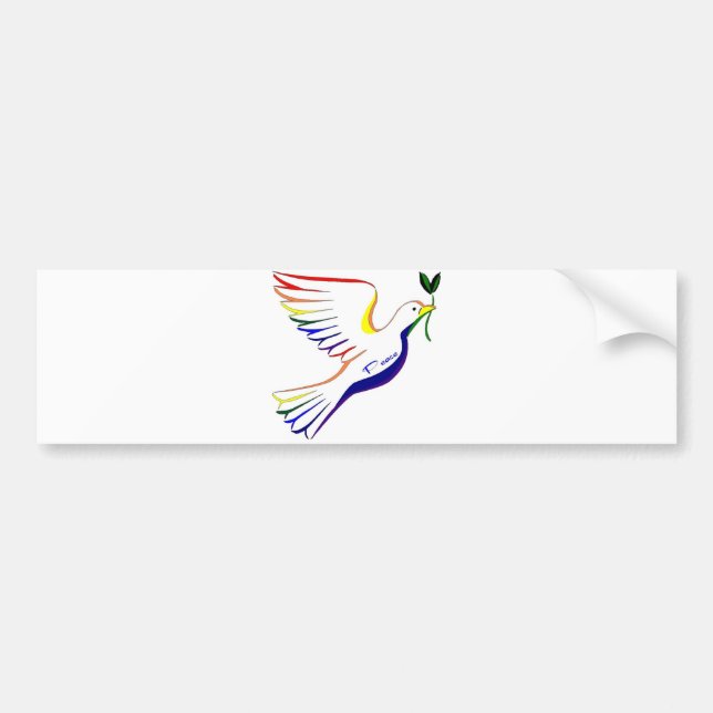 Rainbow Dove Bumper Sticker (Front)
