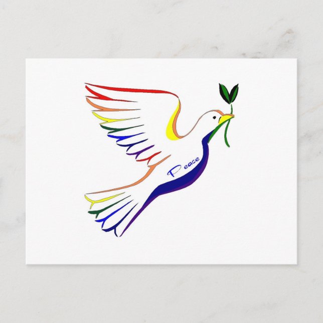 Rainbow Dove Postcard (Front)