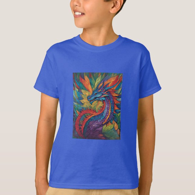 Rainbow Dragon Adventure Kids' Graphic T-Shirt  (Front)