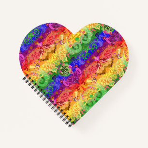 Rainbow Dragon Damask - Gay Pride Flag Colours Notebook