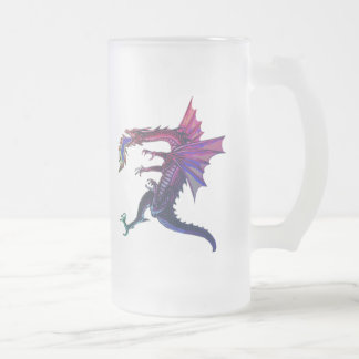 Rainbow Dragon Frosted Glass Beer Mug