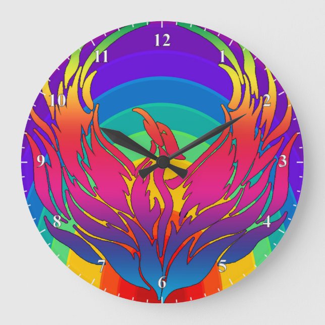 Rainbow Dragon Large Clock (Front)