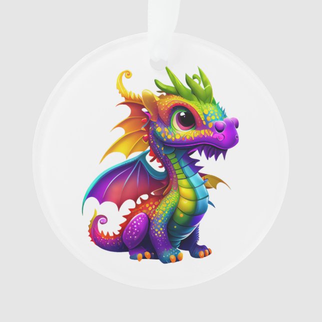 Rainbow Dragon Ornament (Front)