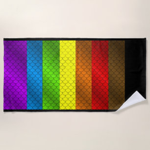 Rainbow Dragon Scales Beach Towel