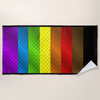 Rainbow Dragon Scales Beach Towel
