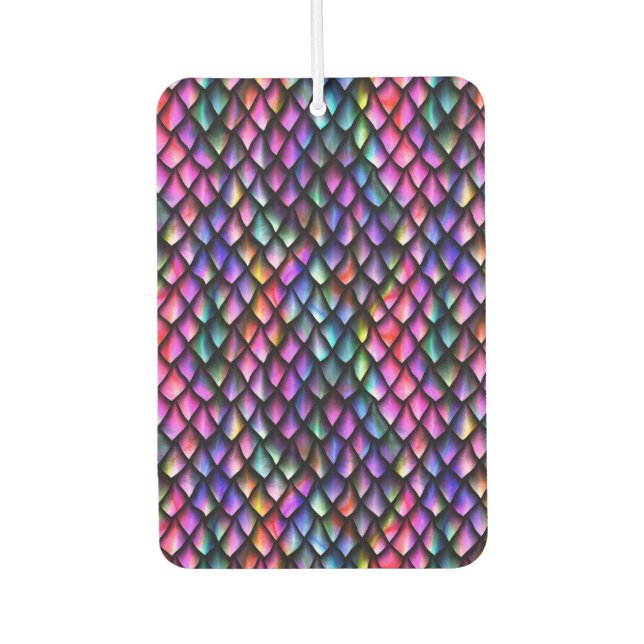 Rainbow Dragon Scales Car Freshener (Front)