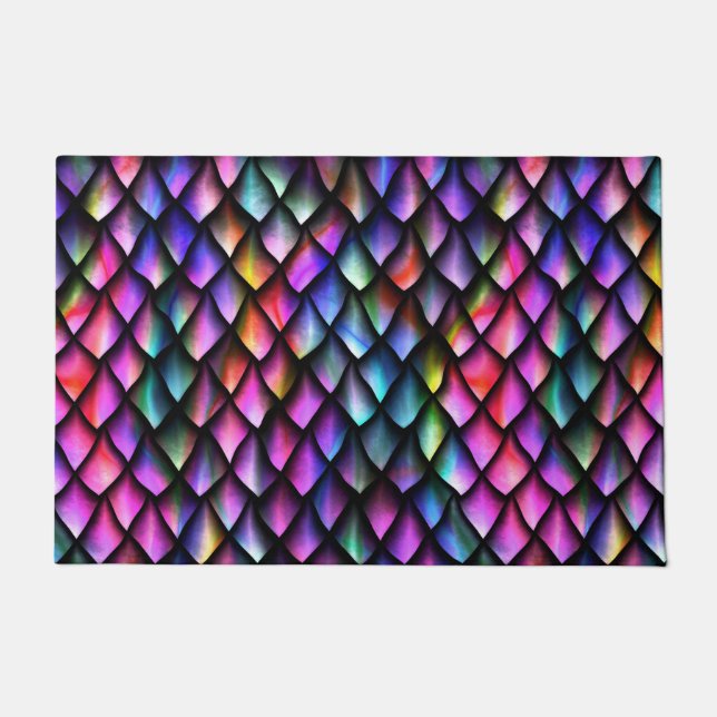 Rainbow Dragon Scales Doormat (Front)