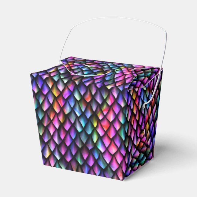 Rainbow Dragon Scales Favour Box (Front Side)