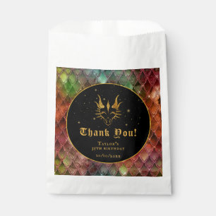 Rainbow Dragon Scales Gold Birthday Thank You Favour Bags