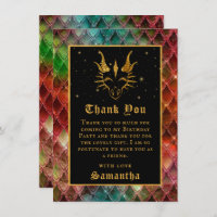 Rainbow Dragon Scales Gold Faux Glitter Birthday