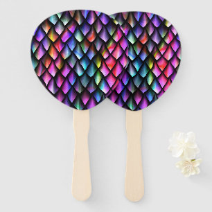 Rainbow Dragon Scales Hand Fans