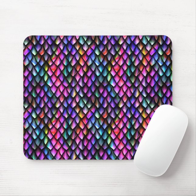 Rainbow Dragon Scales Mouse Pad (With Mouse)