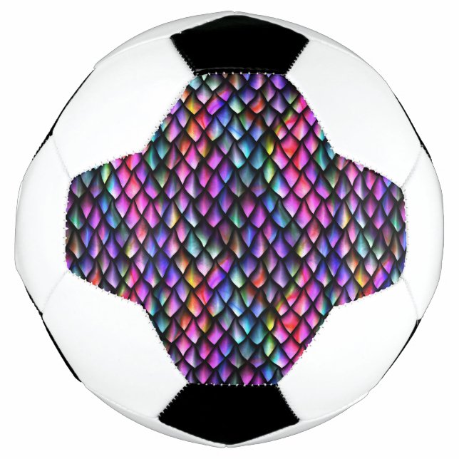 Rainbow Dragon Scales Soccer Ball (Front)