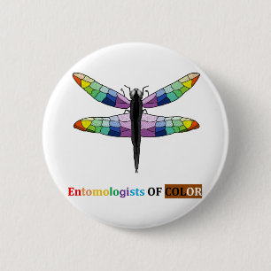 Rainbow Dragonfly 6 Cm Round Badge
