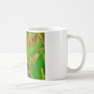 Rainbow Dragonfly and flower Coffee Mug