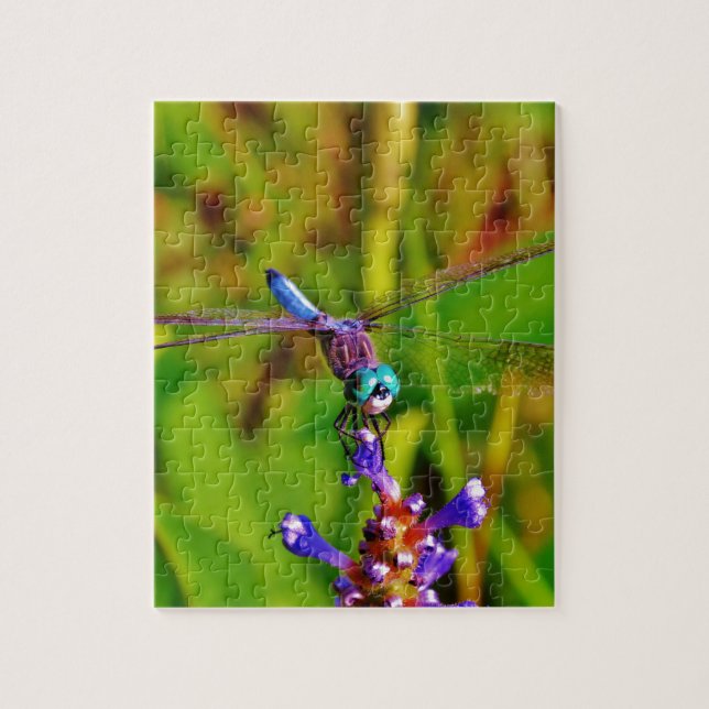 Rainbow Dragonfly and flower Jigsaw Puzzle (Vertical)