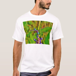 Rainbow Dragonfly and flower T-Shirt