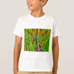 Rainbow Dragonfly and flower T-Shirt