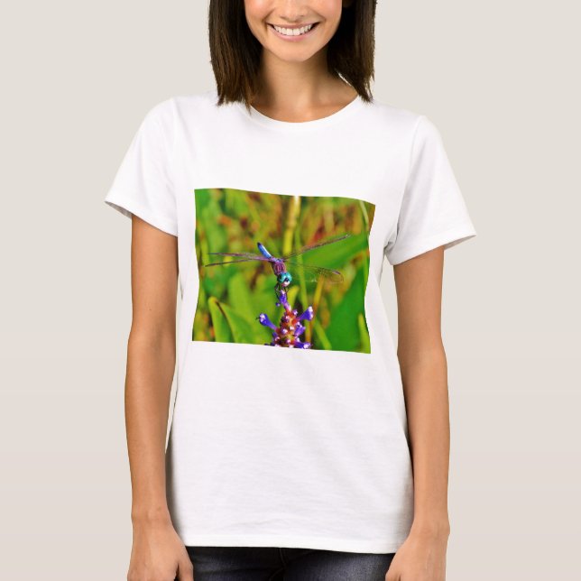 Rainbow Dragonfly and flower T-Shirt (Front)