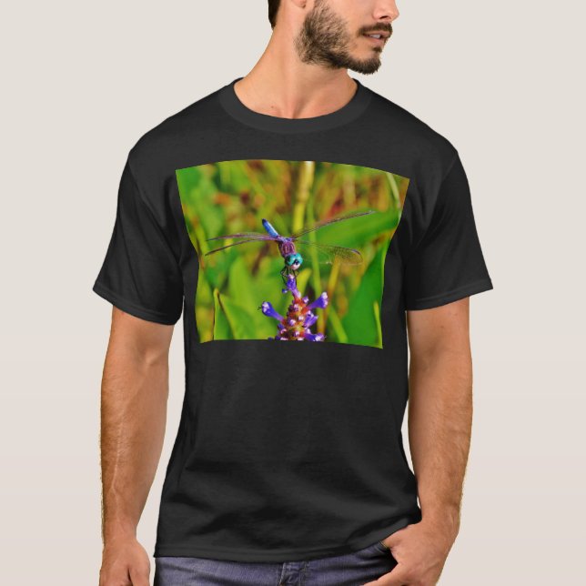 Rainbow Dragonfly and flower T-Shirt (Front)