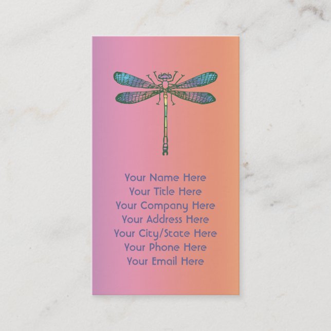 Rainbow Dragonfly Business Card (Front)