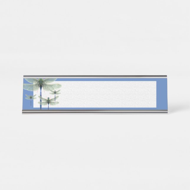 Rainbow Dragonfly Desk Name Plate (Front)