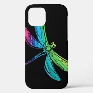 Rainbow Dragonfly on Black Case-Mate iPhone Case