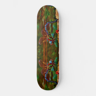 Rainbow Dragonfly, Teal & purple Dragonfly Skateboard