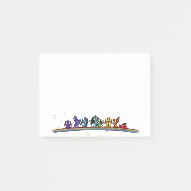Rainbow Dragons Post-it Notes (Front)
