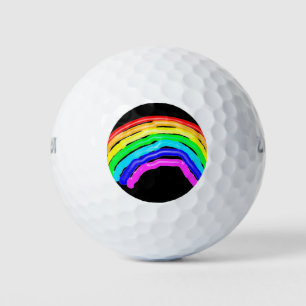 Rainbow drawn golf balls
