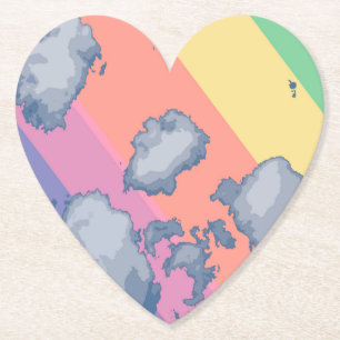 Rainbow drawn paper coaster