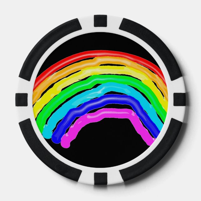 Rainbow drawn poker chips (Front)