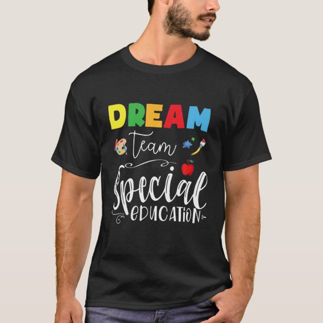 Rainbow Dream Team Exceptional Education SPED Back T-Shirt (Front)