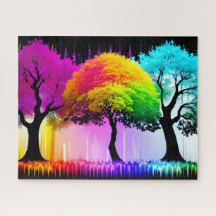 Rainbow Dreamlike Colourful Forest Jigsaw Puzzle