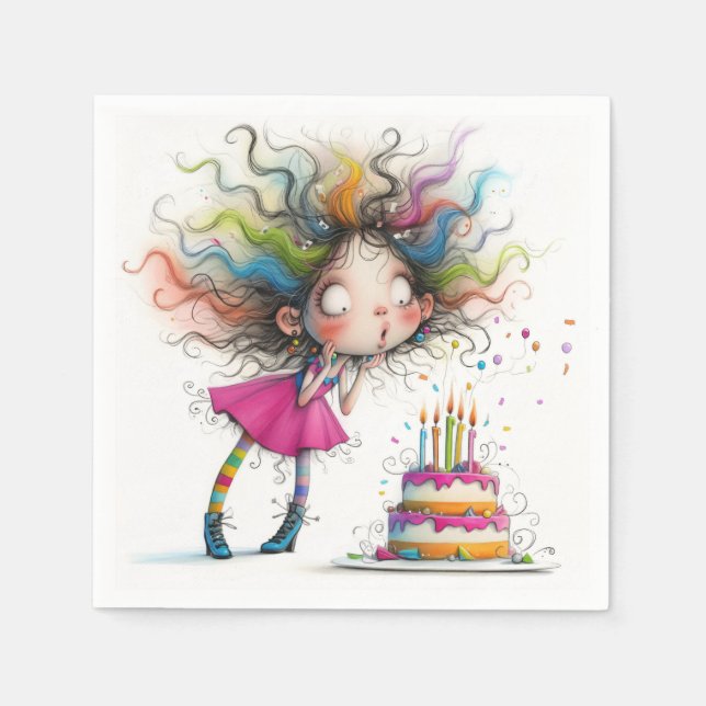 Rainbow Dreams Birthday Bliss Napkin (Front)