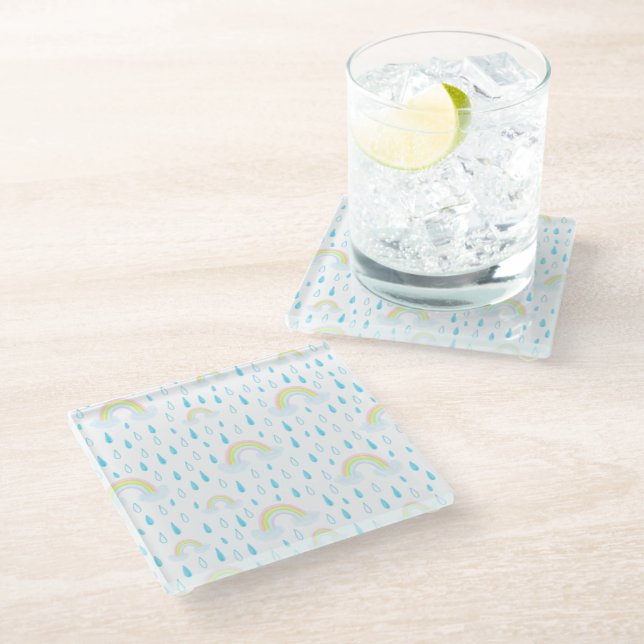 Rainbow Dreams Glass Coaster (Angled)