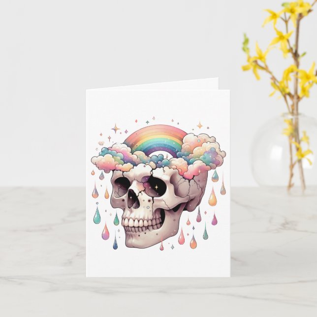 Rainbow Dreams Greeting Card (Blank) (Yellow Flower)