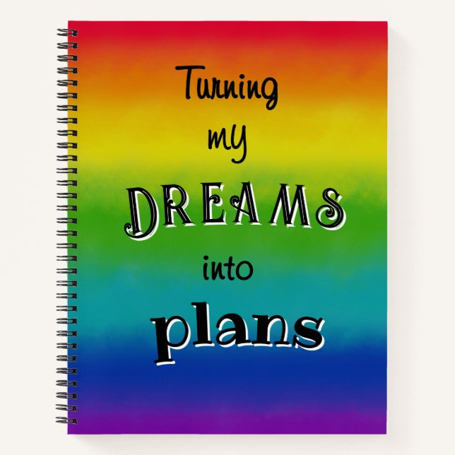 Rainbow Dreams plans Customize Notebook Journal (Front)
