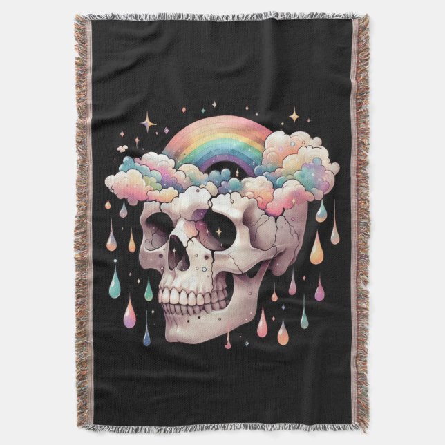 Rainbow Dreams Throw Blanket (Front Vertical)