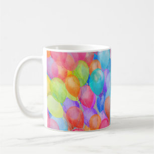 Rainbow Dreams: Watercolor Balloon Art Coffee Mug