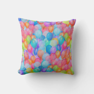 Rainbow Dreams: Watercolor Balloon Art Cushion