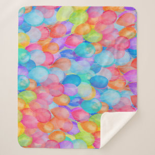 Rainbow Dreams: Watercolor Balloon Art Sherpa Blanket